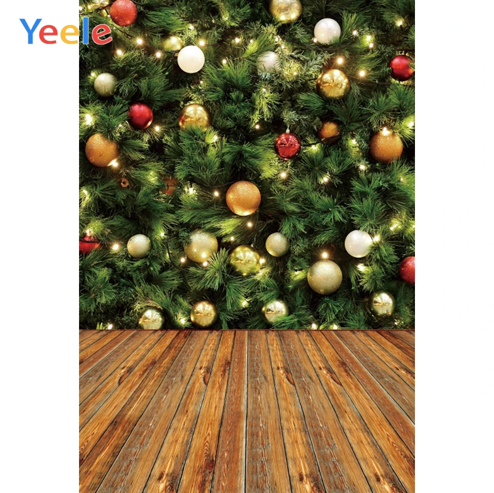 Фон для профессиональной фотосъемки Yeele с изображением зеленых рождественских