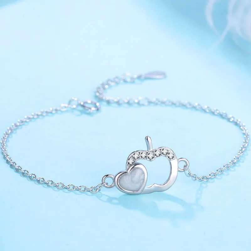 Женский браслет из серебра с кубическим цирконием|Браслеты шармами| |