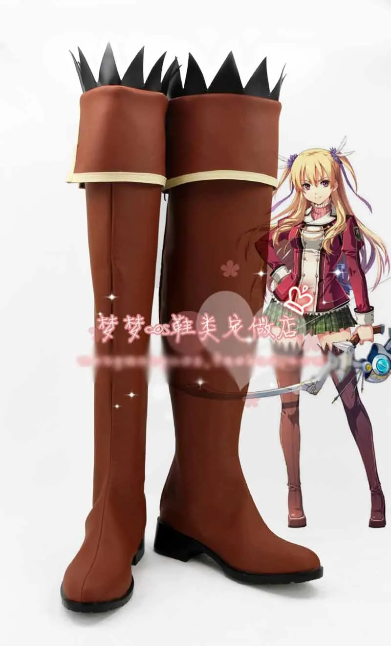The Legend of Heroes: Sen no Kiseki Alisa Reinford обувь для косплея Хэллоуин Коричневые Высокие сапоги