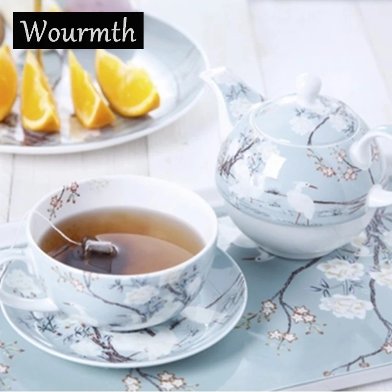 WOURMTH 3 шт. белый кран костяной китайский чайный сервиз Европейский фарфоровый