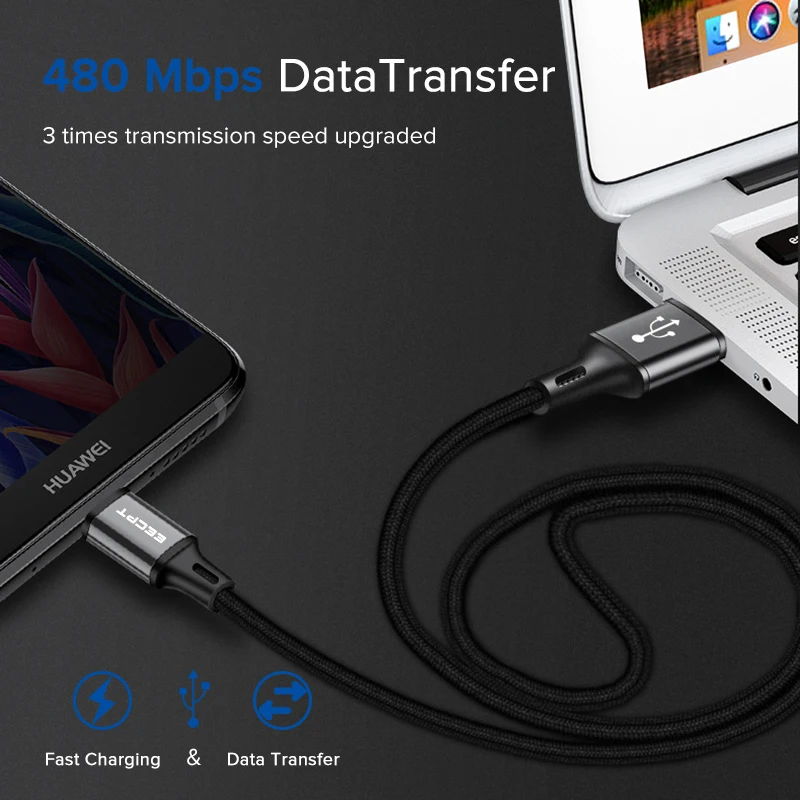 Кабель Micro USB EECPT провод для быстрой зарядки и передачи данных зарядный шнур Samsung S7