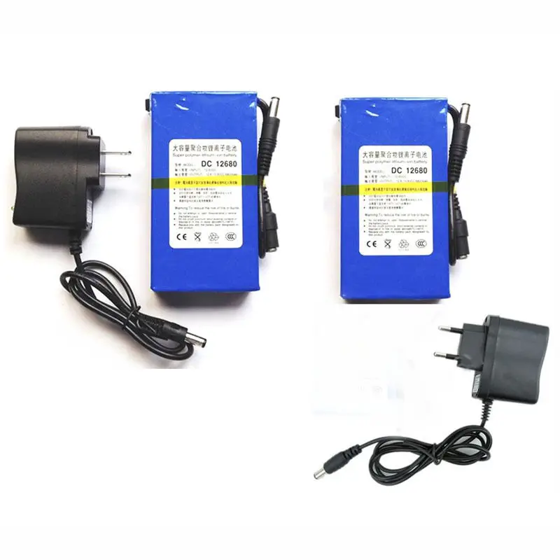 Штепсельная Вилка US/EU DC 12680 12V 6800mAh Портативная литий ионная аккумуляторная