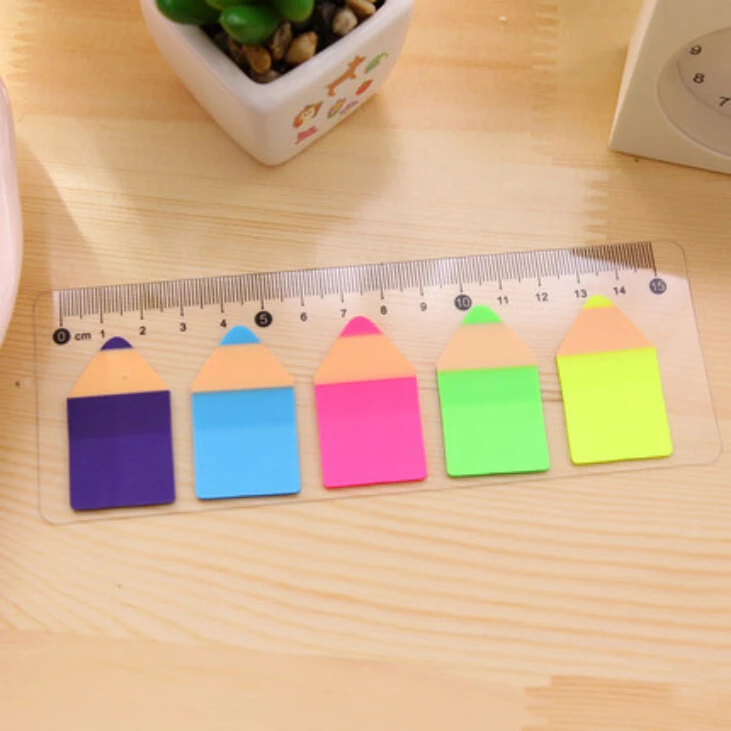6pcs/lot Ruler shape pencil design sticky note hot sale notepad marker Simple escolar stationery office material School supplies |