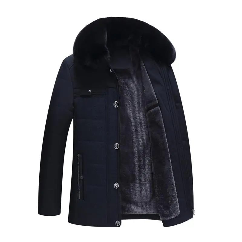 Winter Coat Men Fashion Long Jackets Clothes Parkas Mens Overcoat Fur Collar Thickening Down Luxury Brand Clothing | Мужская одежда