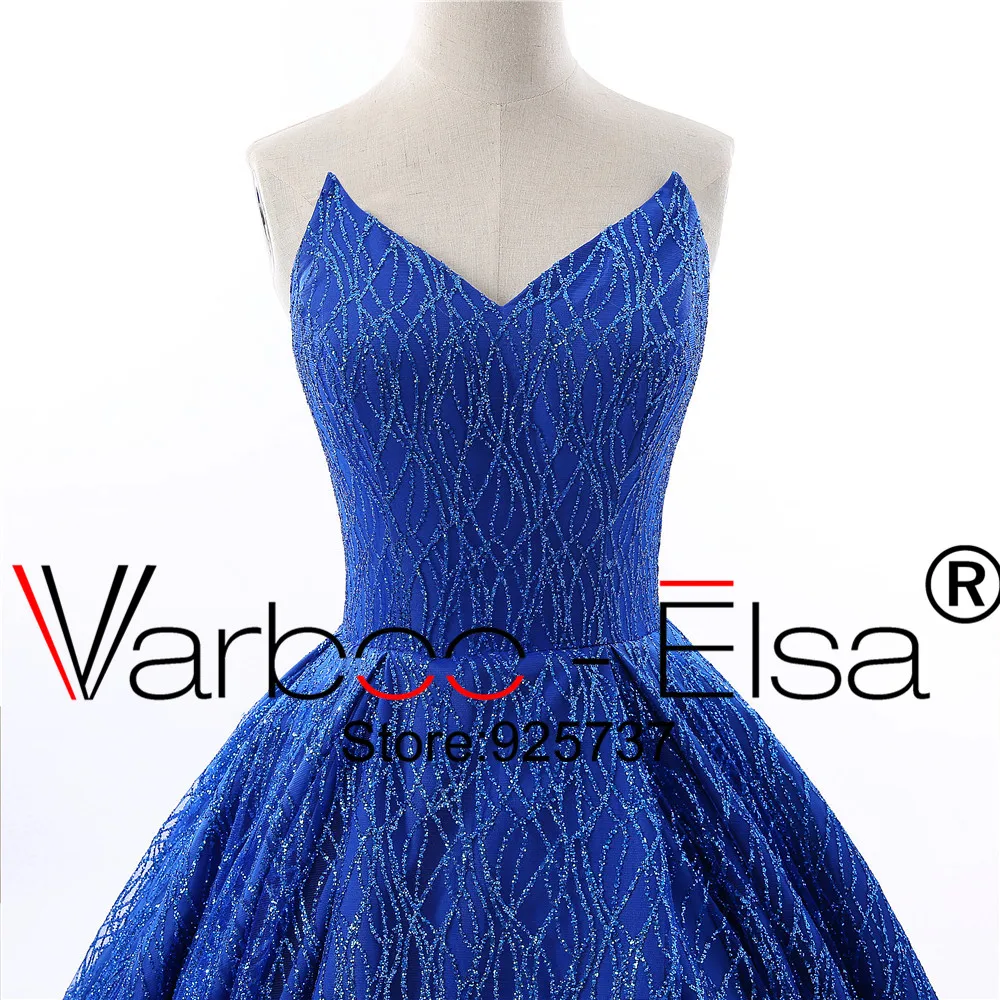 VARBOO_ELSA 2018 роскошное Королевское синее вечернее платье сексуальное с v образным