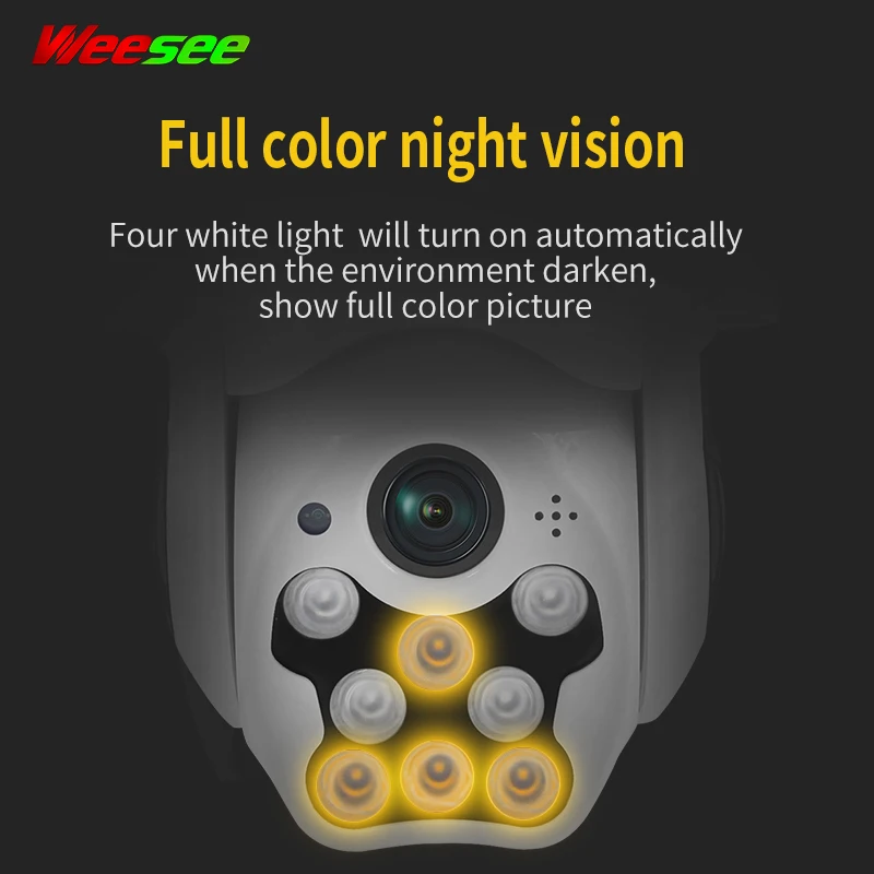 Weesee H.265 V380 ONVIF 3 6 мм 1080P P2P Двухканальное аудио полноцветное ночное видение мини
