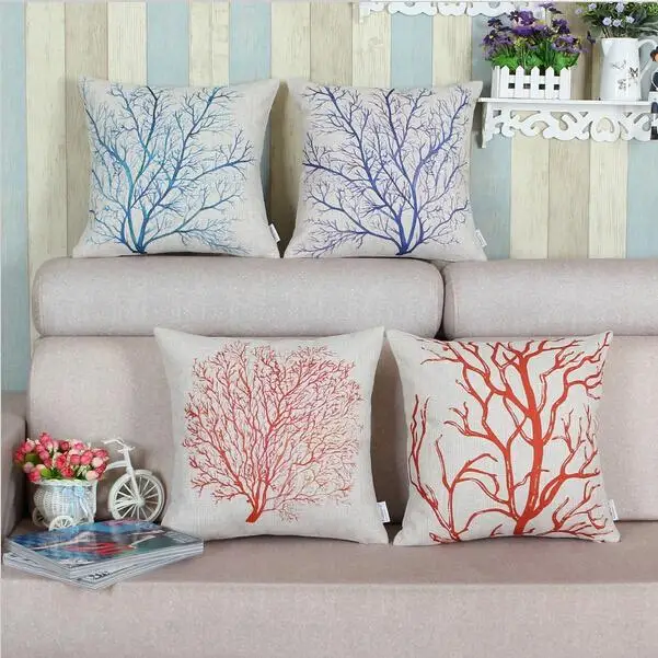 Декоративная подушка основа автомобиля Чехлы Home Decor хлопок белье смесь синий