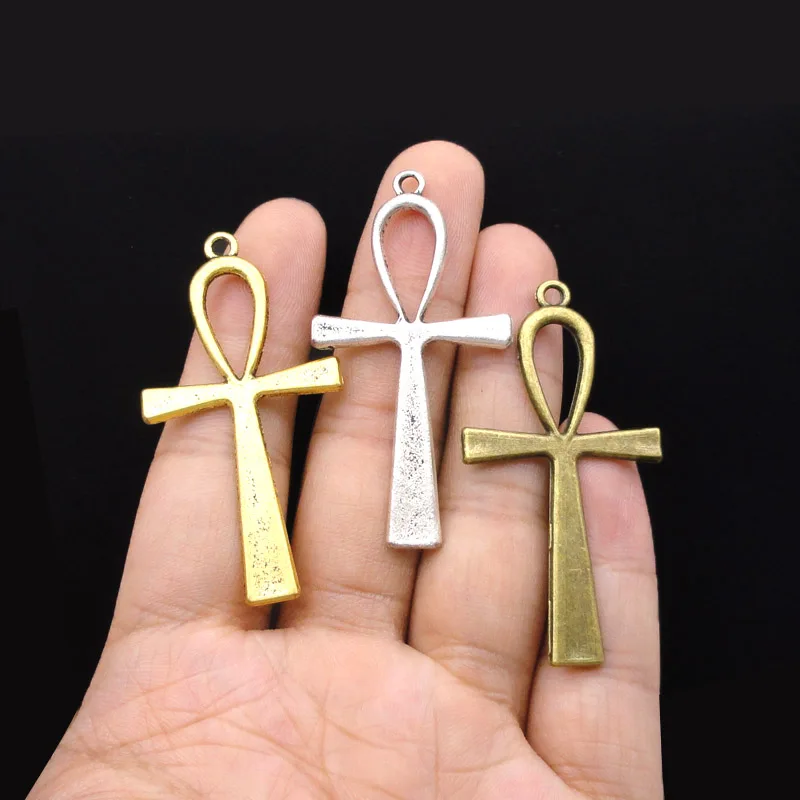 Большие Подвески в виде креста на ногу под античное серебро/бронзу/золото 25 шт.