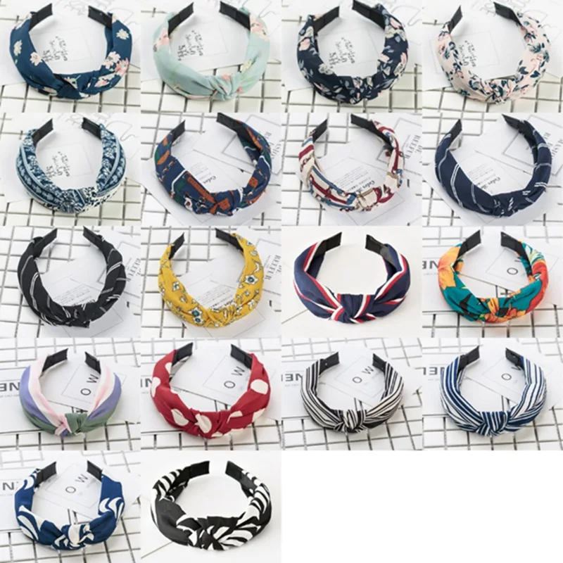

Новинка 2020, Женская повязка на голову с цветочным узором, повязка на голову с бантом и крестиком, повязка на голову, обруч, Мягкий Шифоновый г...