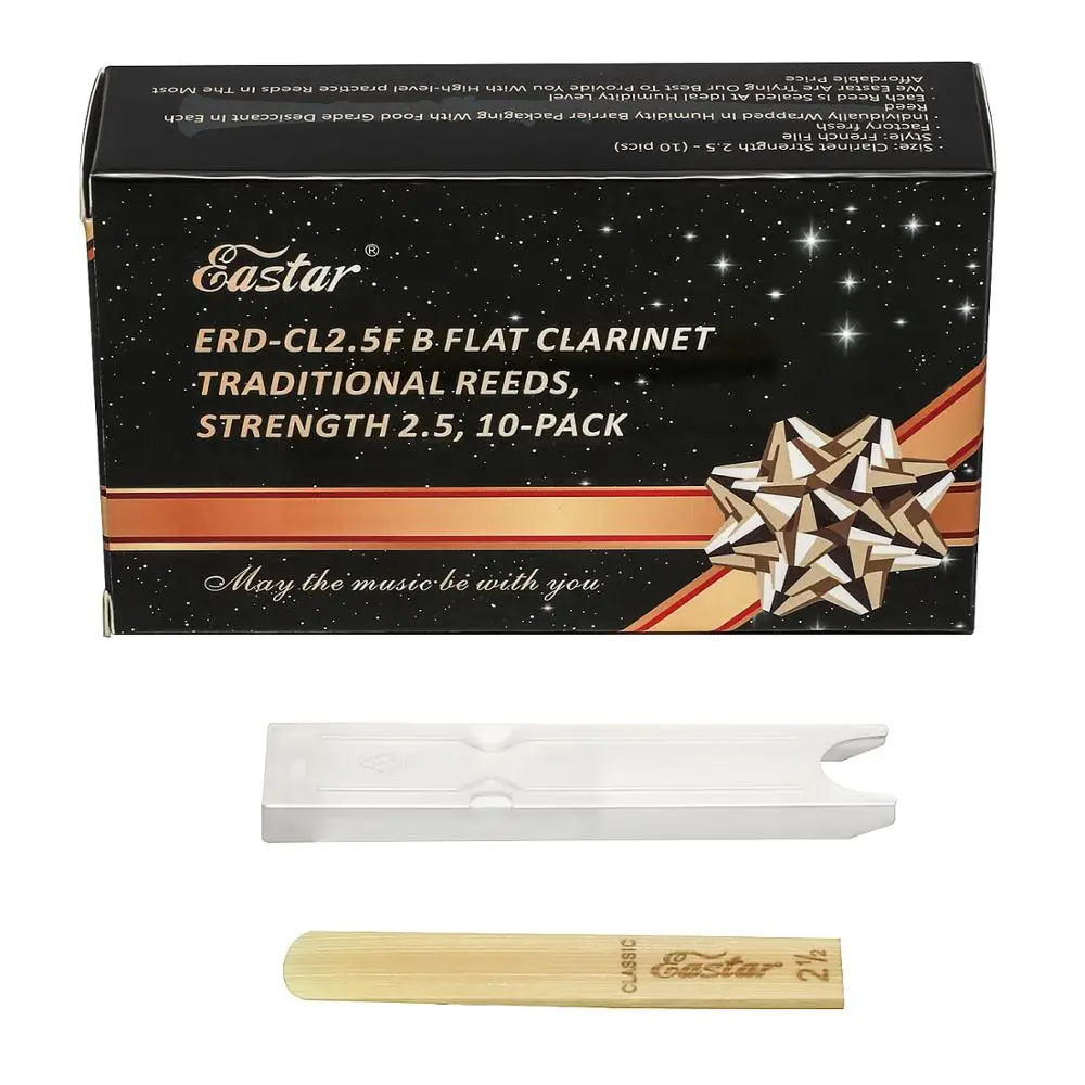 Traditional Bb Clarinet Reeds Strength 2.5 French Style for Pro Woodwind Instrument Accessories with Individual Box | Спорт и