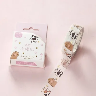 Kawaii Sakura Cat серия декоративная клейкая лента золотой штамп васи лента DIY Скрапбукинг маскирующая лента школьные офисные принадлежности - Цвет: 08