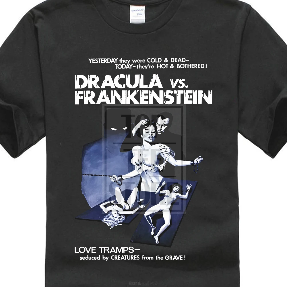 Dracula Vs. Frankenstein Al Adamson постер футболка черный все размеры S 5Xl|Мужские футболки| |