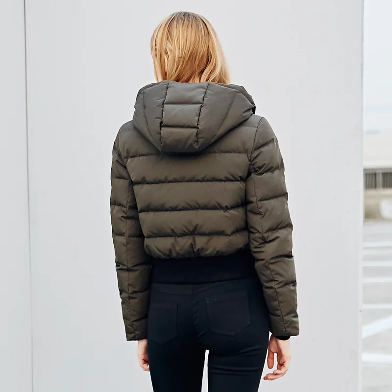 2017 Новинка зимы Подпушки куртка мода талии короткие тонкие пункт теплый дикие