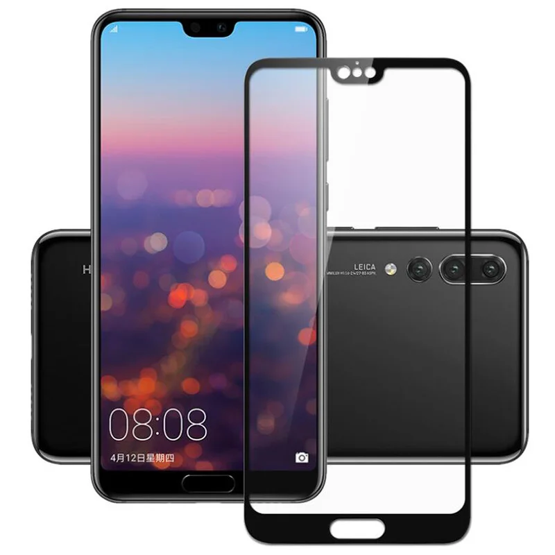 

Mwihphms For huawei p20pro glass tempered full cover p20 lite screen protector hawei p20 film P20lite front glass cover 3 colors