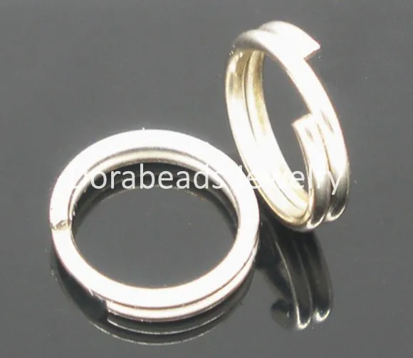 DoreenBeads Бесплатная Доставка! 500 Шт. Серебряный Тон Двойные Петли Открытые Перейти