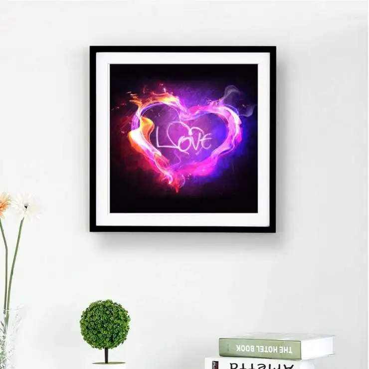 Full Drill Diamond 5D DIY Painting &quotFire Love&quot Embroidery Cross Stitch Rhinestone Mosaic | Дом и сад
