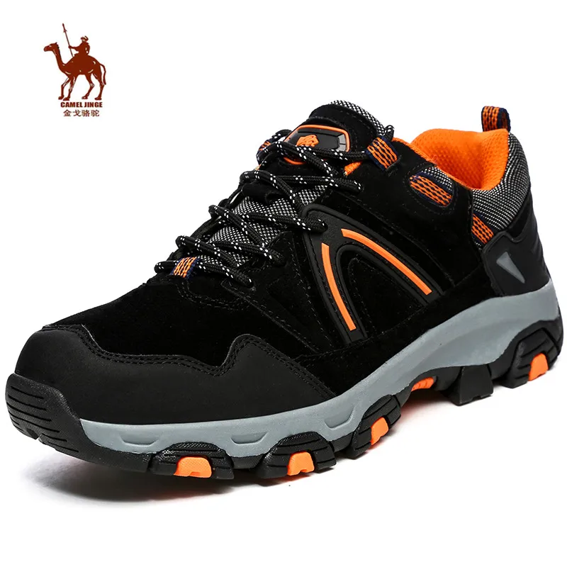CAMEL JINGE Classic Men Climbing Shoes Black Outdoor Travel Breathable Ankle Foot Protect Male Hiking Shoes zapatillas trekking