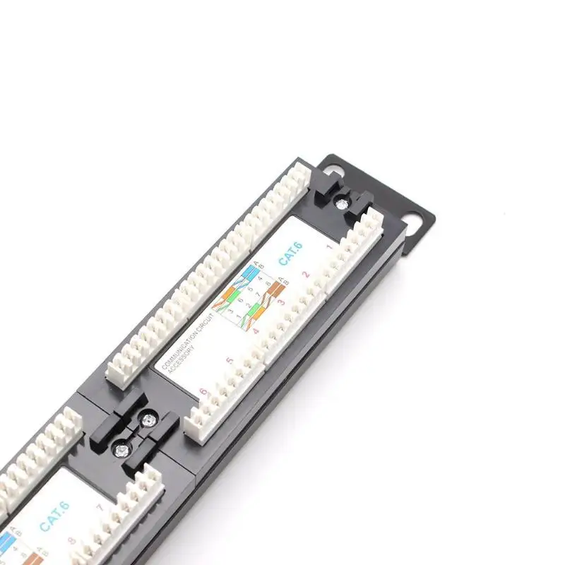 12/24 Порты и разъёмы CAT6 патч Панель RJ45 сетевой настенный держатель для ванной комнаты монтажный кронштейн