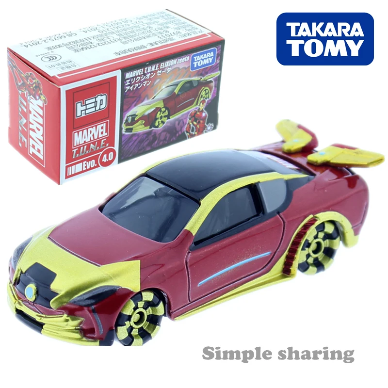 Takara Tomy Tomica Marvel TUNE Evo 4 0 Железный человек Elixion Zeeta Motors автомобиль литые детские
