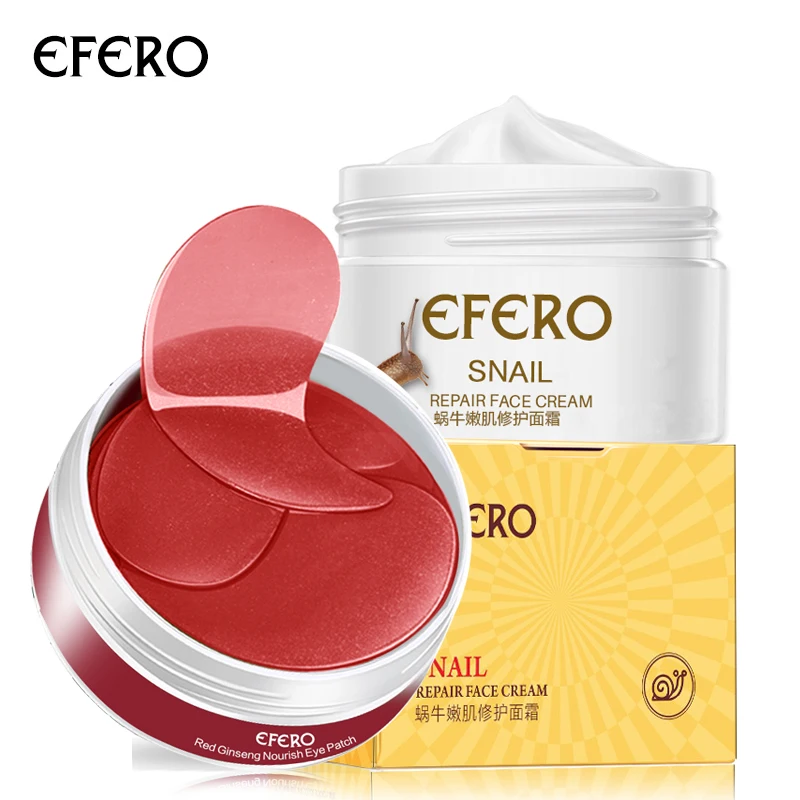 EFERO 2 шт./компл. с экстрактом улитки крем для лица против морщин укрепляющий уход за кожей против старения Золотой глаз, гелевая маска для глаз, устройство для удаления темных кругов патчи