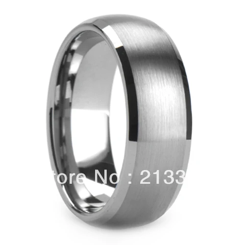 

FREE SHIPPING!USA WHOLESALES CHEAP PRICE BRAZIL RUSSIA CANADA UK HOT SELLING 8MM DOMED SATIN SILVER MEN'S TUNGSTEN WEDDING RING