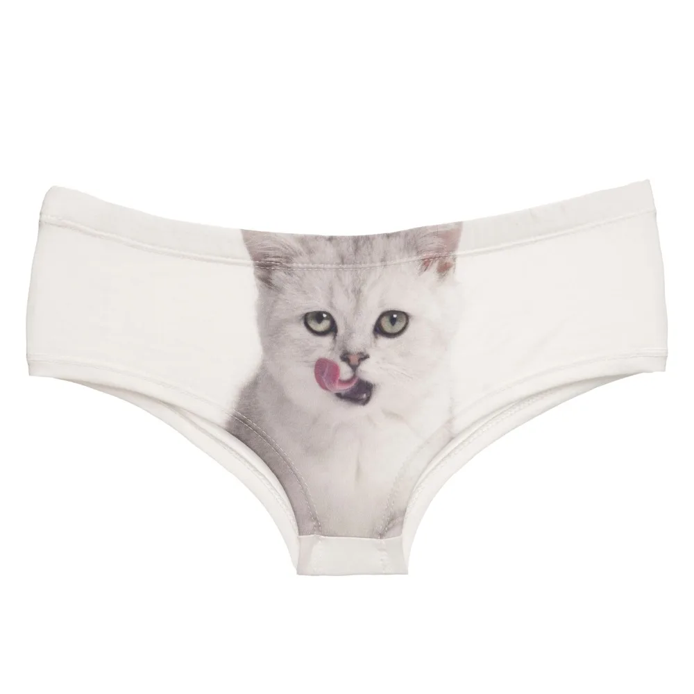 LEIMOLIS Hungry cat whitefunny сексуальные трусики с принтом женское милое нижнее белье пуш-ап