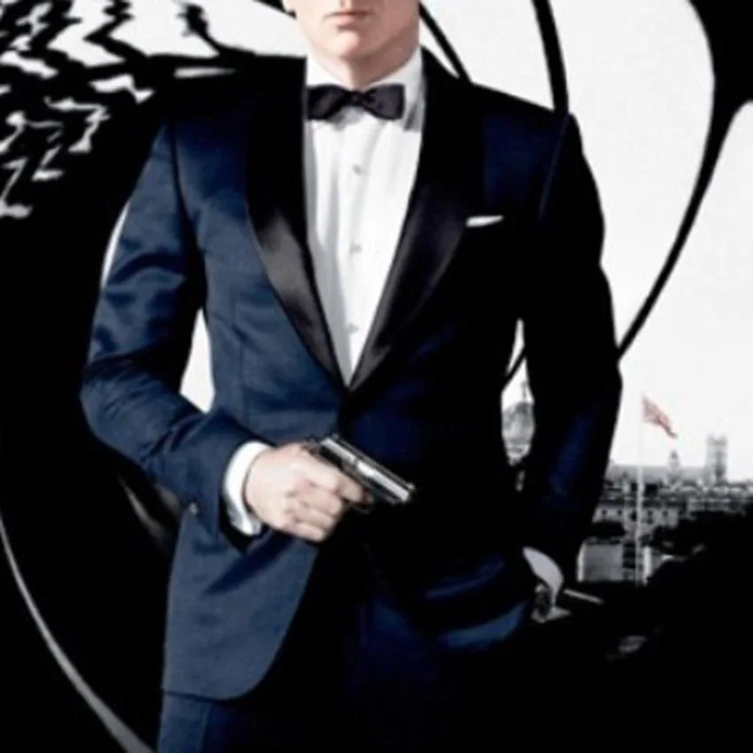 Skyfall темно-синий смокинг мужской костюм на заказ, Skyfall темно-синий свадебный костюм для мужчин, смокинг с двойным воротником на заказ для мужчин