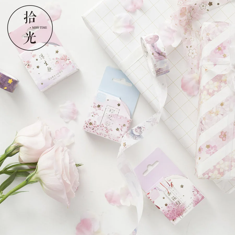 Милая бумага Meet Sakura Васи лента клейкая сделай сам скрапбукинг наклейка этикетка