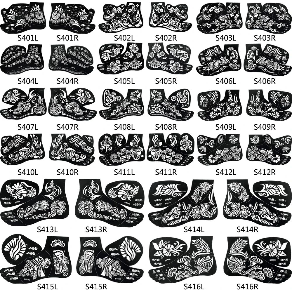 1 Набор инструментов для макияжа большой трафарет татуировок с хной