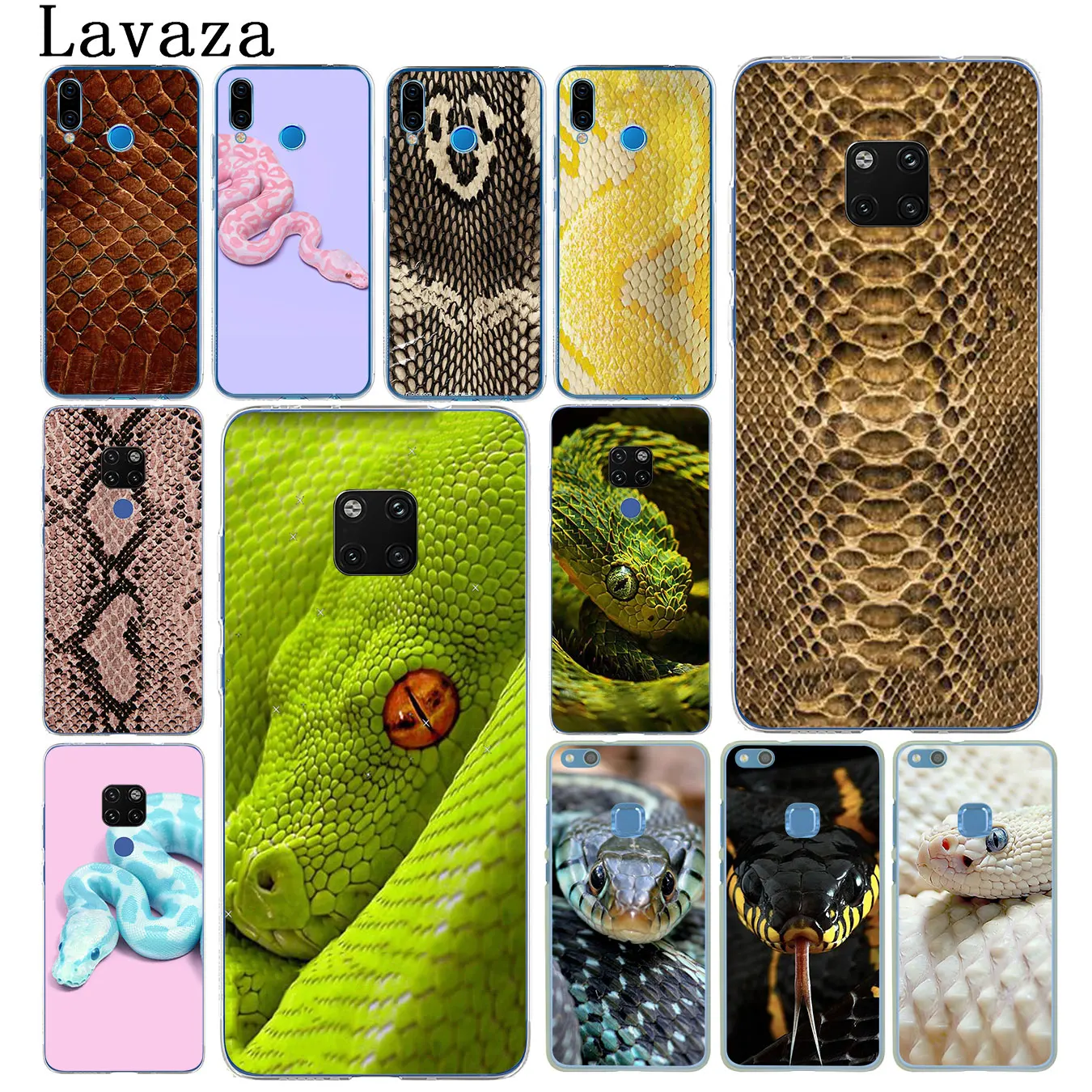 Розовый кожаный чехол для телефона Lavaza со змеиным чешуей Huawei Mate 30 20 Pro 10 Lite Y6 Prime Nova