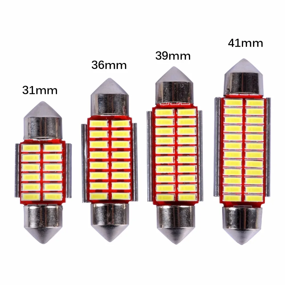 AutoEC 100x31 мм 36 39 41 C5W C10W 12 16 20 24 SMD 4014 светодиодная лампочка CANBUS без ошибок Φ # LK142 |