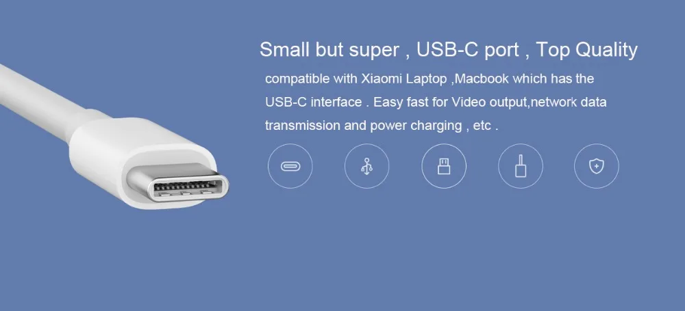 Оригинальный адаптер Xiaomi USB 3 0 Type C Ethernet Реверсивный переходник для Macbook laptop 13 PD3.0