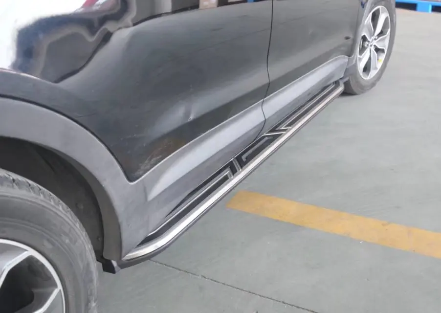Подножка BM style nerf bar для Hyundai Grand Santa Fe 2013-2018 с завода высокого качества простая