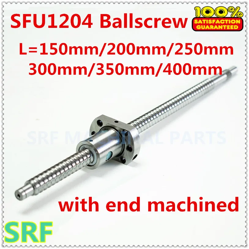 12 мм проката ШВП 1 шт. SFU1204 L = 150/200/250/300/350/400 мм с одним ballnut BK/BF12 конец механической обработке для станков с ЧПУ
