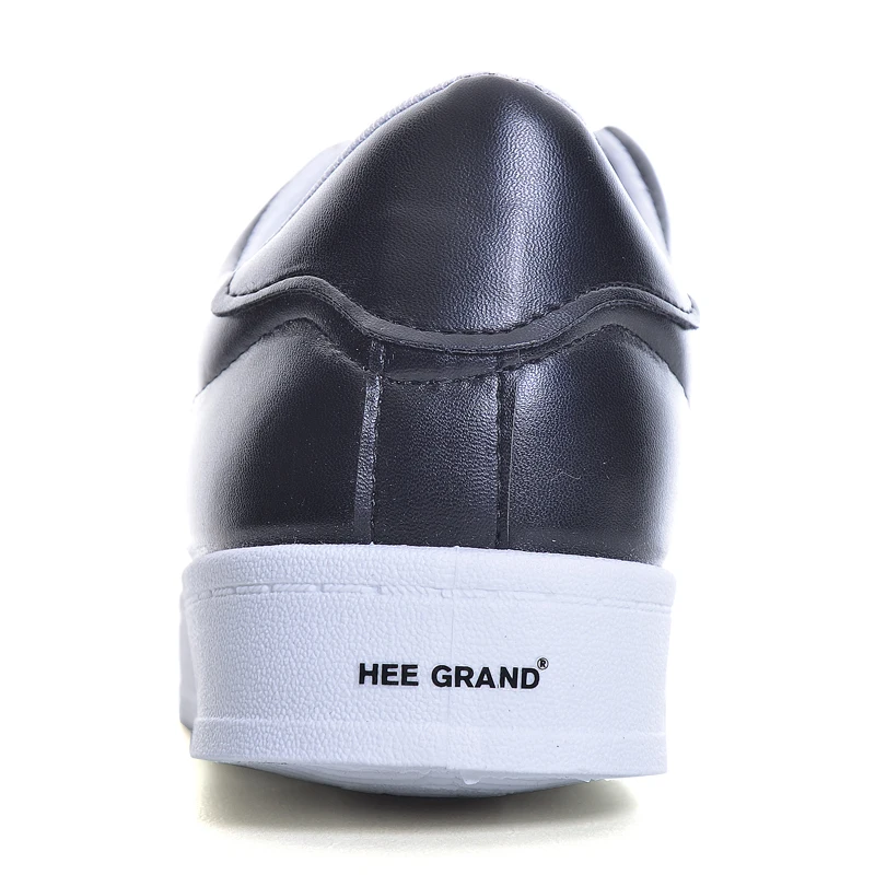 HEE GRAND/женская повседневная обувь на плоской платформе цвет черный белый удобная