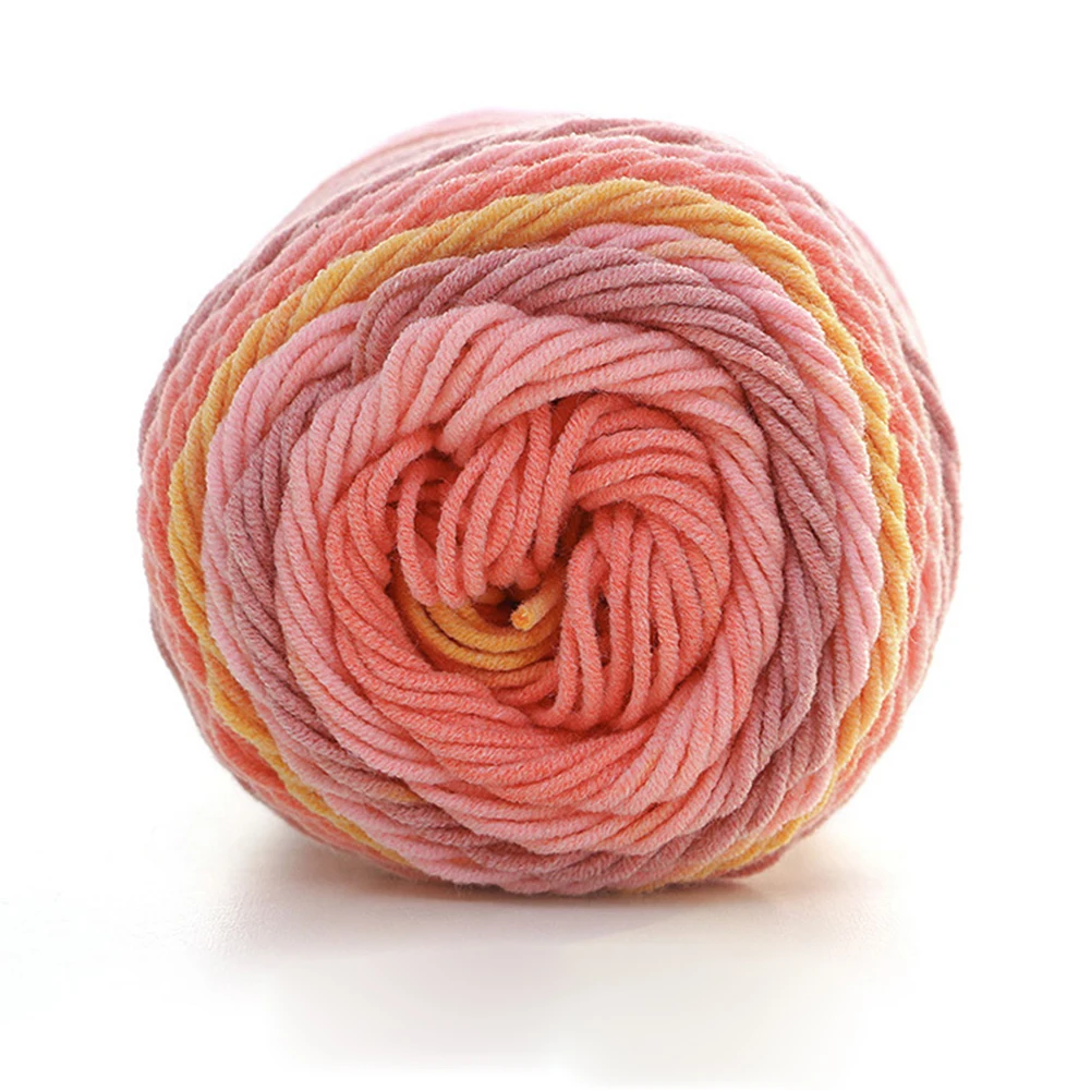 193M 5 Strand Yarn Wool Handmade Scarf Baby Knitted Segment Rainbow Sweater Dyed DIY | Дом и сад