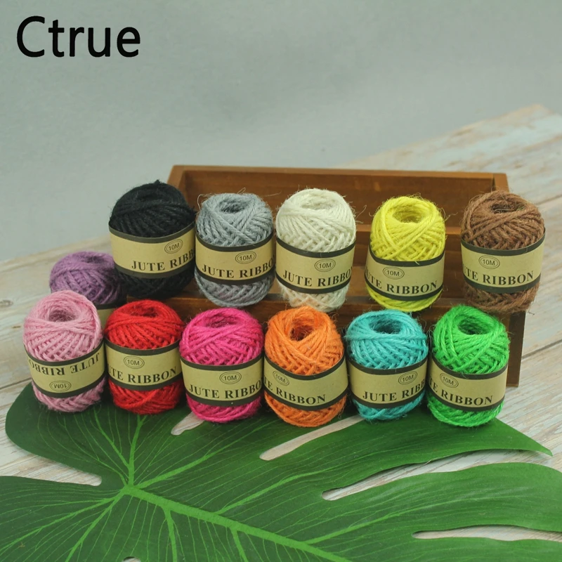 Colorful Jute Twine Natural Rope DIY Rustic Tags Wrap vintage wedding decoration Kindergarten Craft Burlap Gift Packaging | Дом и сад