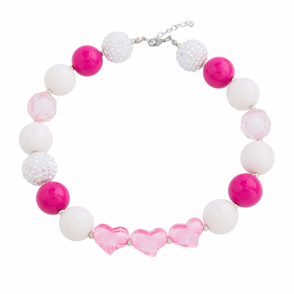 Cute Pink Bubblegum Bead Newest Design Handmade DIY Jewelry Kid Chunky Necklace Baby For Children | Украшения и аксессуары