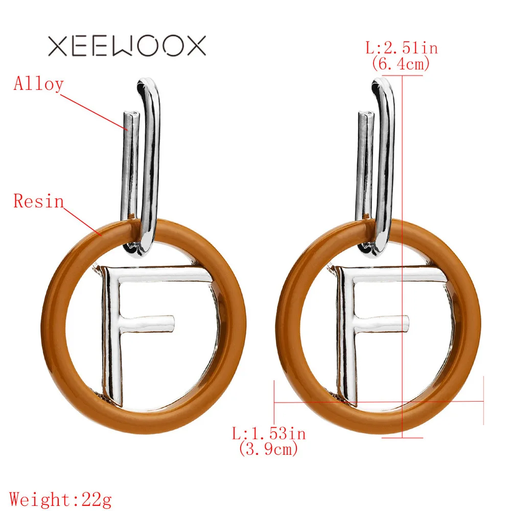 XEEWOOX 2019 новый модный акриловый дизайн F буквы металлические длинные висячие