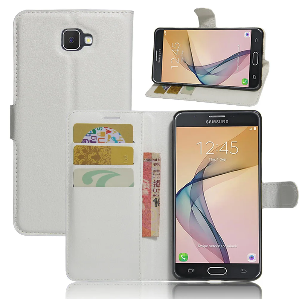 VBNM Litchi Stripes Leather Flip Cover for Samsung Galaxy j7 prime 2 ON7 2016 Case G611F G610F DS Shell | Мобильные телефоны и