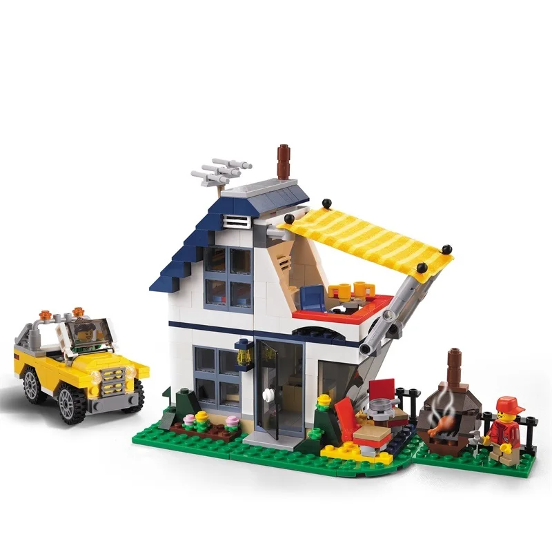 3117 792 шт. отпуск бегства Camper летние домашние архитектор 3 в 1 Building Block Совместимость