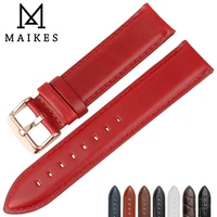 maikes fashion leather watch band red with rose gold clasp watchband 16mm 17mm 18mm 20mm for dw daniel wellington watch strap