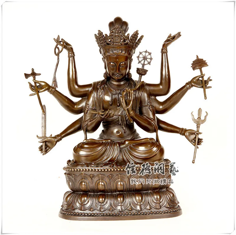 

Китайская религиозная бутик Kuan Yin Cooper Бронзовая Античная коллекция имитация старого бутика Бодхисаттва