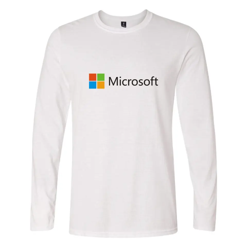 Это Google microsoft пуловер Футболка мужская хлопок с длинным рукавом Печатный узор Повседневная футболка Homme мужчины/женщины плюс размер