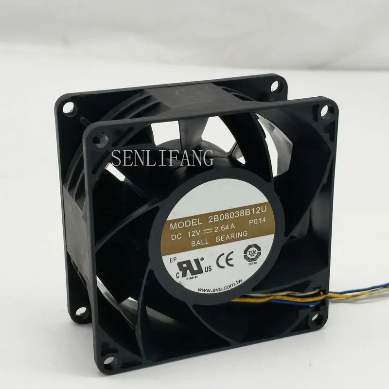 

2B08038B12U 8038 80x80x38mm 2.64A DC 12V 4-line Violent Server Cooling Fan