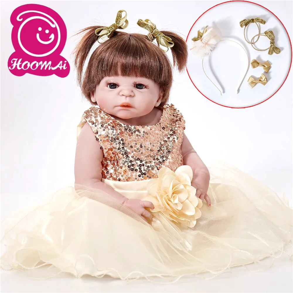 22 дюйма Кукла Reborn Baby силиконовая кукла Boneca Babe Alive Like Newborn подарки для девочек и