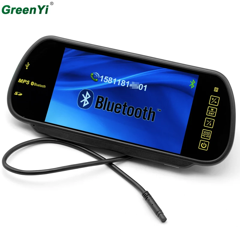 800*480 7 дюймов TFT экран автомобиля MP4 MP5 зеркало монитор Авто Bluetooth заднего вида Поддержка SD карты USB FM Transimitter