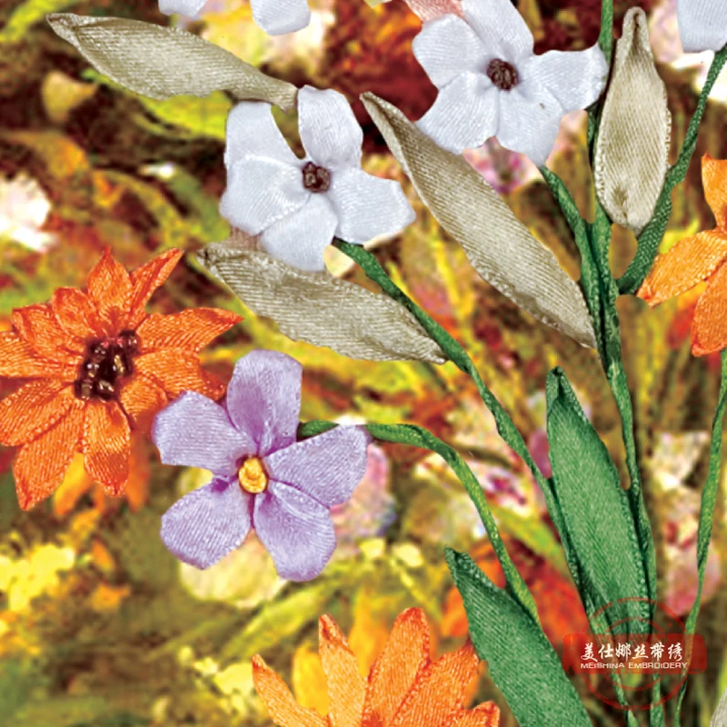 Сделай Сам лента вышивка Картины Легко с цветочным узором Рукоделие Ремесло