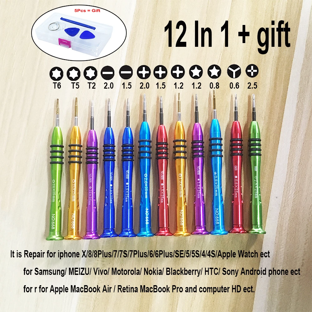 Набор отверток Pentalobe Tri Wing Y0 Y00 Y0.6 Cross Phillips Torx для iPhone X 7 6 Nintendo Switch Macbook Air/Pro 4/6/12/14
