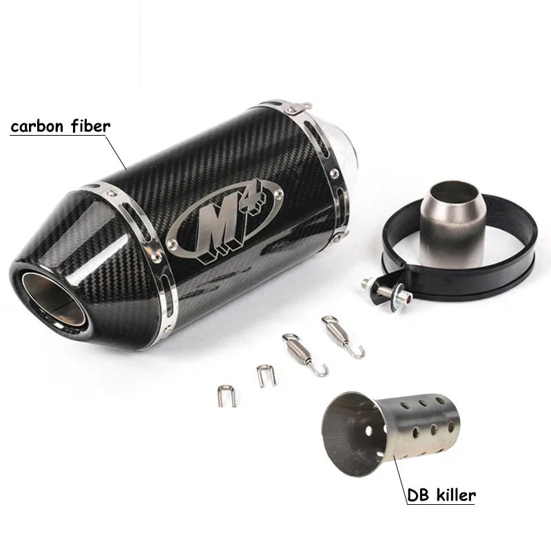 38-51 мм Moto rcycle Carbon глушитель труба Exhuast escape moto 200cc 250cc 300cc 400cc 500cc 600cc 750cc R1 MT07 MT-09 R6 R3 |